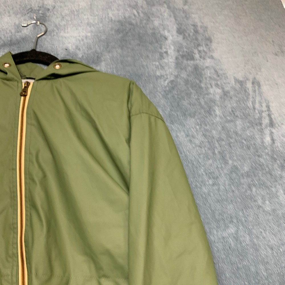 Weatherproof Vintage Hooded Rain Jacket Mens Medium Green Lined Full Zip Winter - Picture 4 of 13